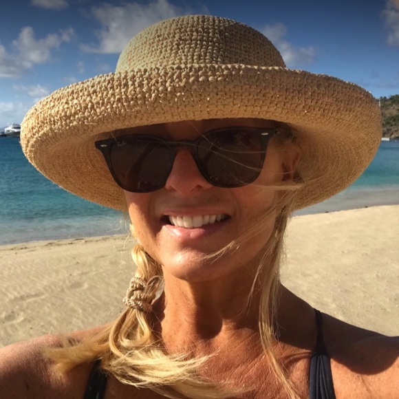 Scala Packable Crocheted Raffia Straw Big Brim Drawstring Hat - Picture 2 of 13